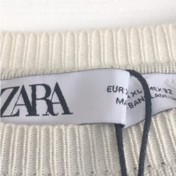 Zara cable sweater, black and cream, size L - Picture 2 of 3